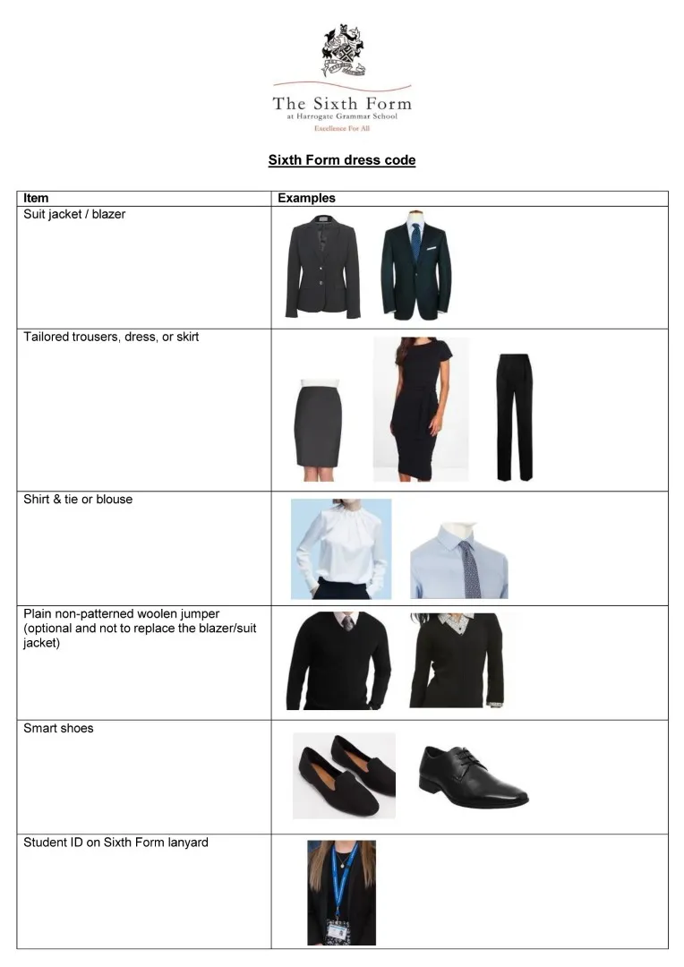 Sixth Form dress code 2023