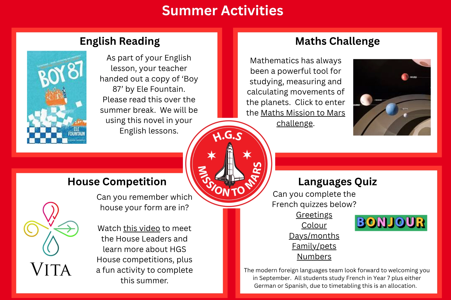 Yr 6 Transition Card