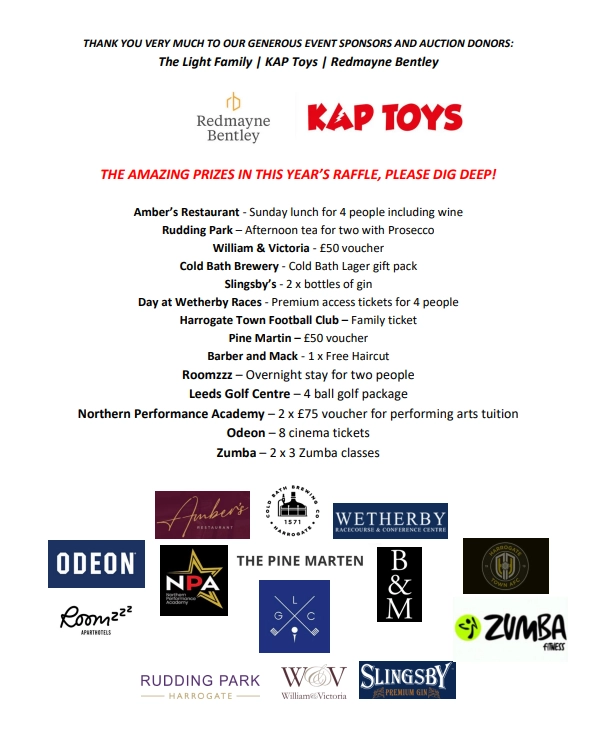 Burns Night raffle prizes 2026