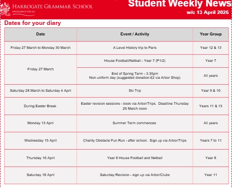 Screenshot student newsletter